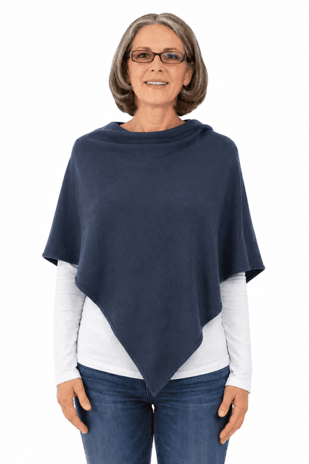 Hovedbilde Poncho med ull jeansblå