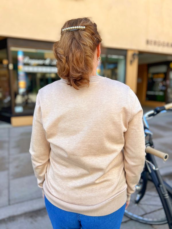 Amalie klassisk cardigan beige melert