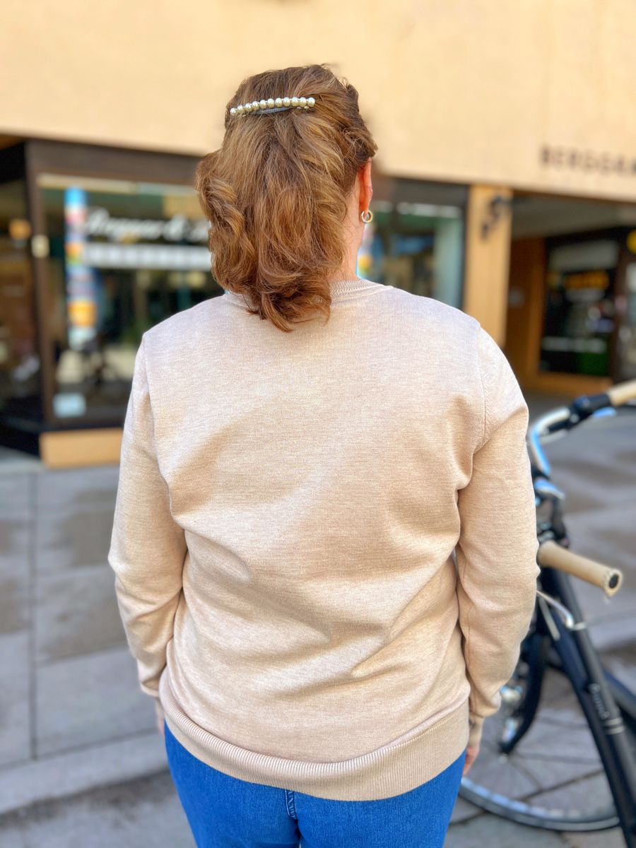 Amalie klassisk cardigan beige melert