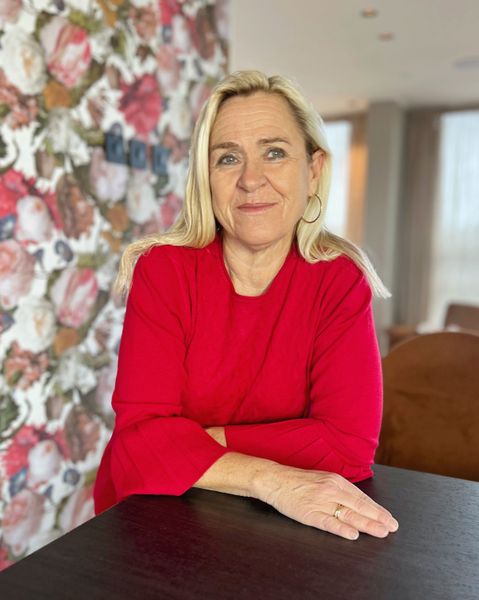 Hovedbilde Helga genser rød plisséarm