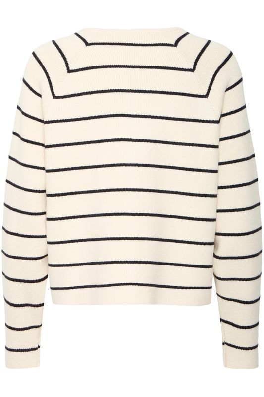 Marion cardigan kremhvit stripe