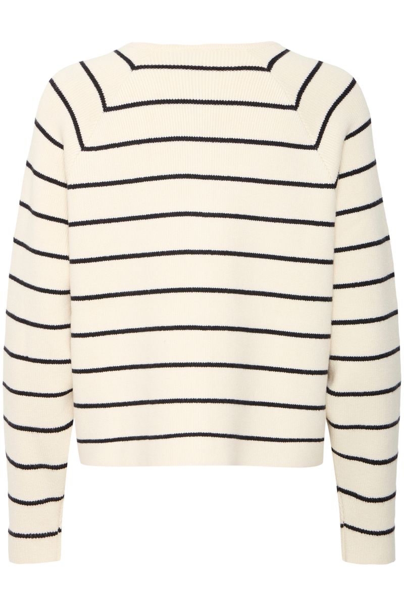 Marion cardigan kremhvit stripe