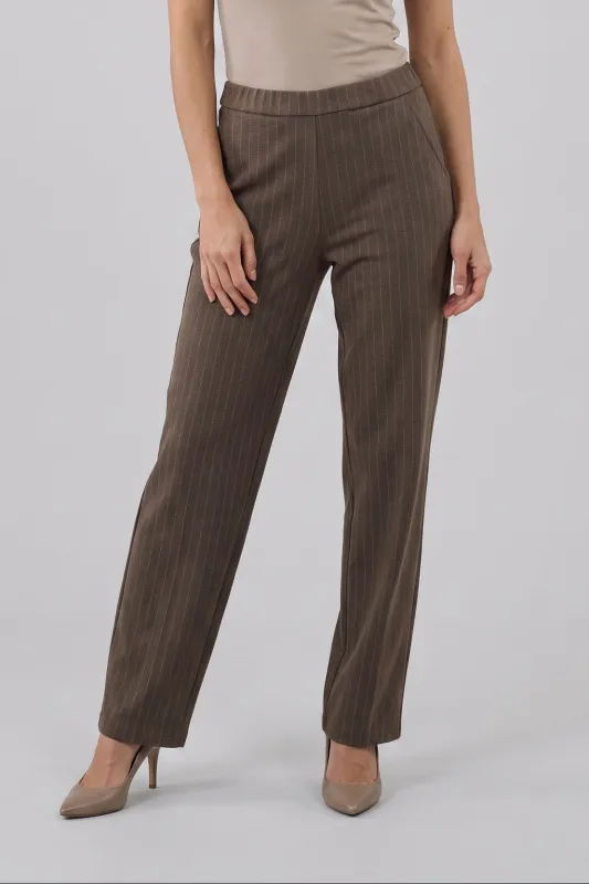 Vivian bukse brun nålestripe