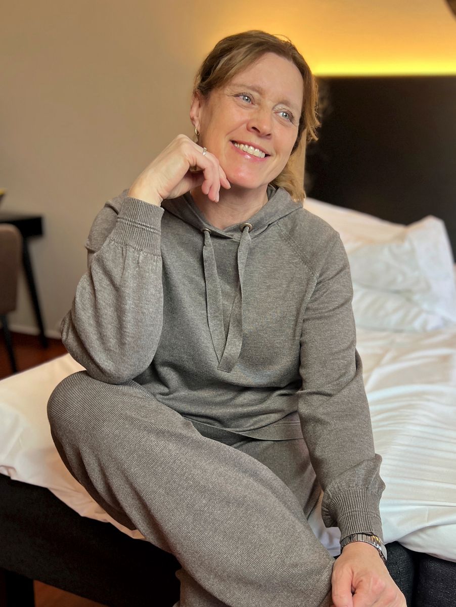 Edel flanellpyjamas rutet blå