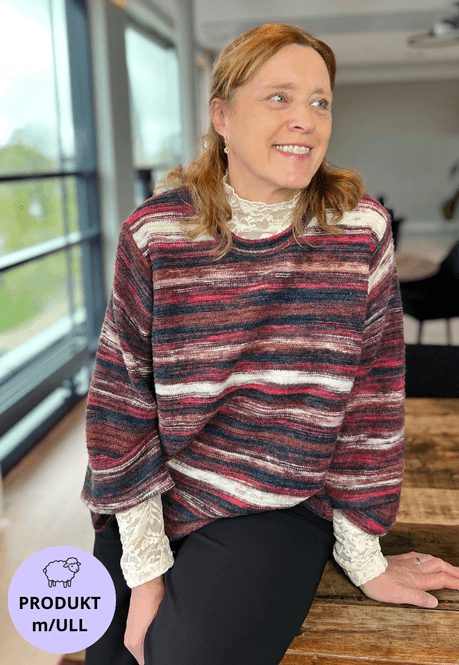 Hovedbilde Helga genser stripet salsa