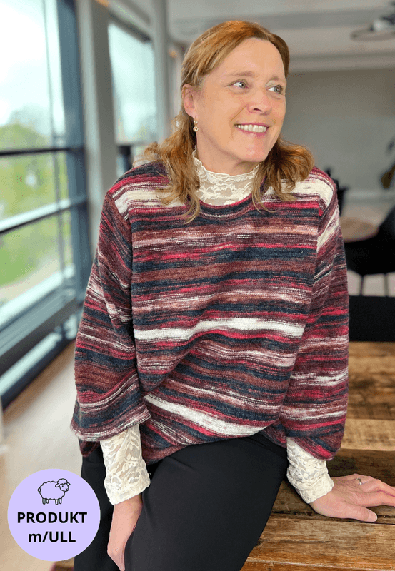 Helga genser stripet salsa