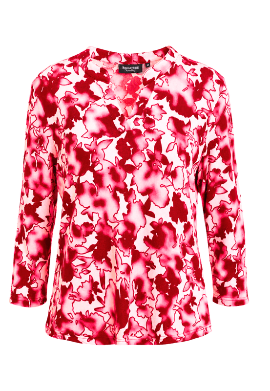 Lisen tynn fleece genser rød blomst