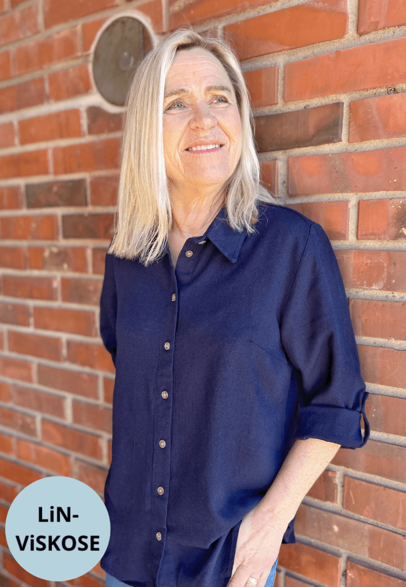 Inger lin-skjorte marineblå