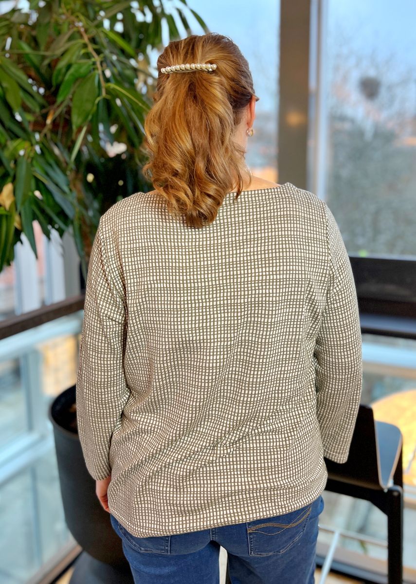 Irene topp olive grid