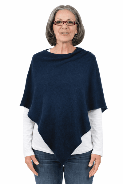 Hovedbilde Poncho med ull marineblå