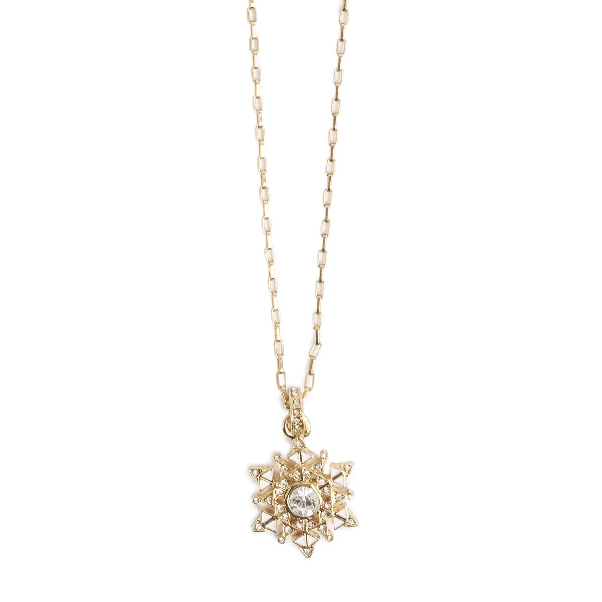 Kort kjede Snowflake gull