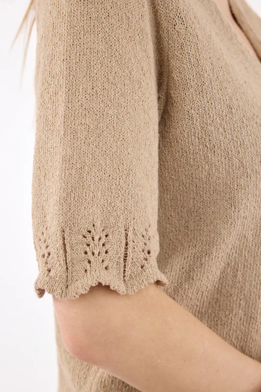 Lisen sommer-cardigan naturbeige