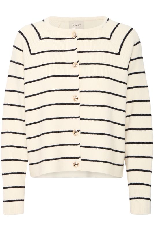 Marion cardigan kremhvit stripe