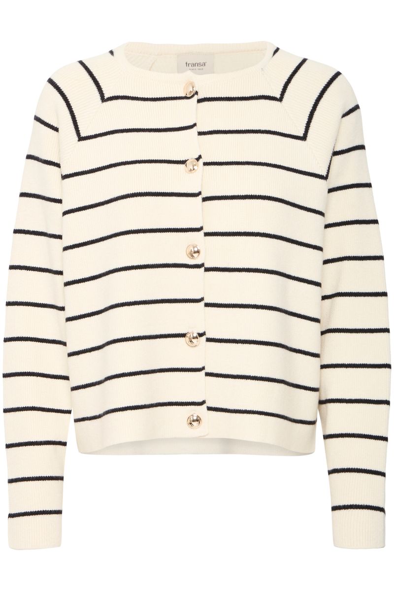 Marion cardigan kremhvit stripe
