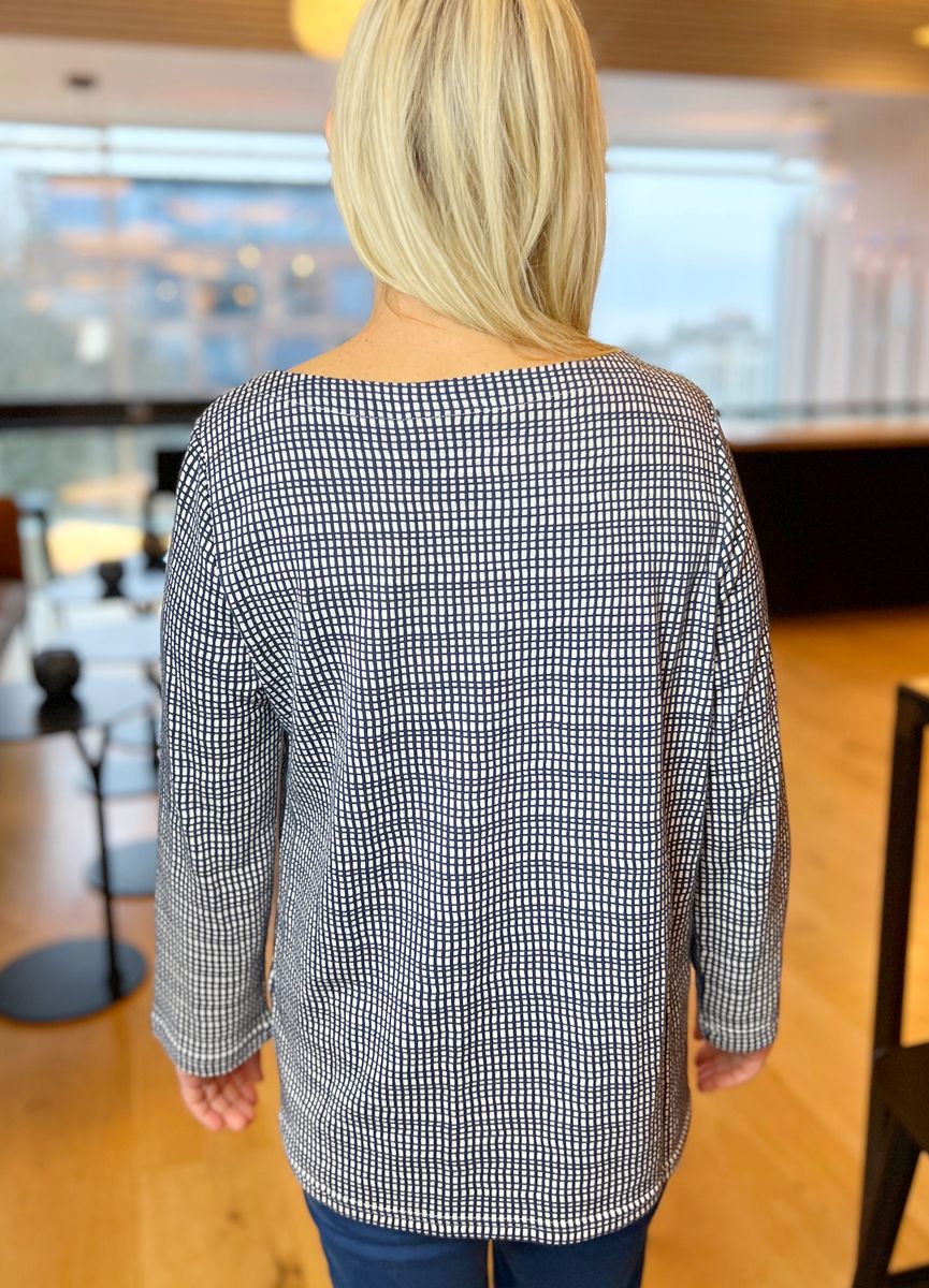 Irene topp blue grid