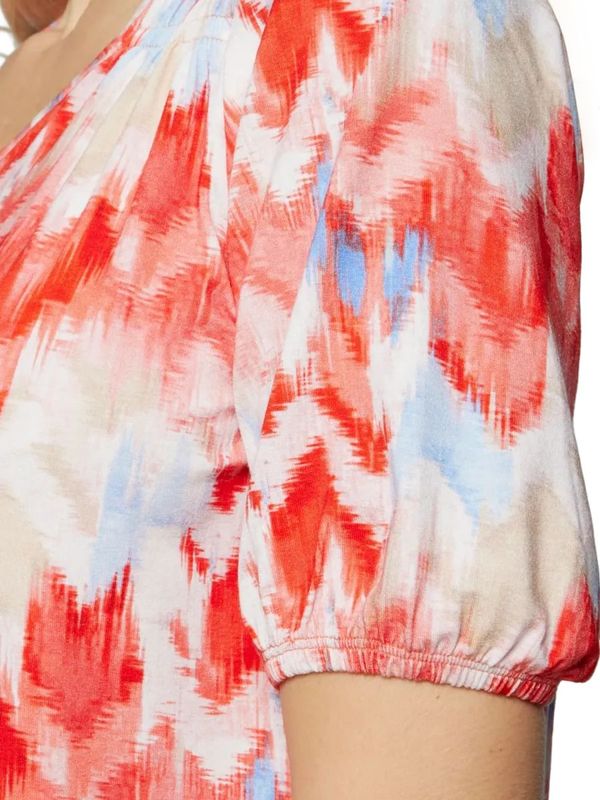 Sølvi t-shirt poppyred mønster