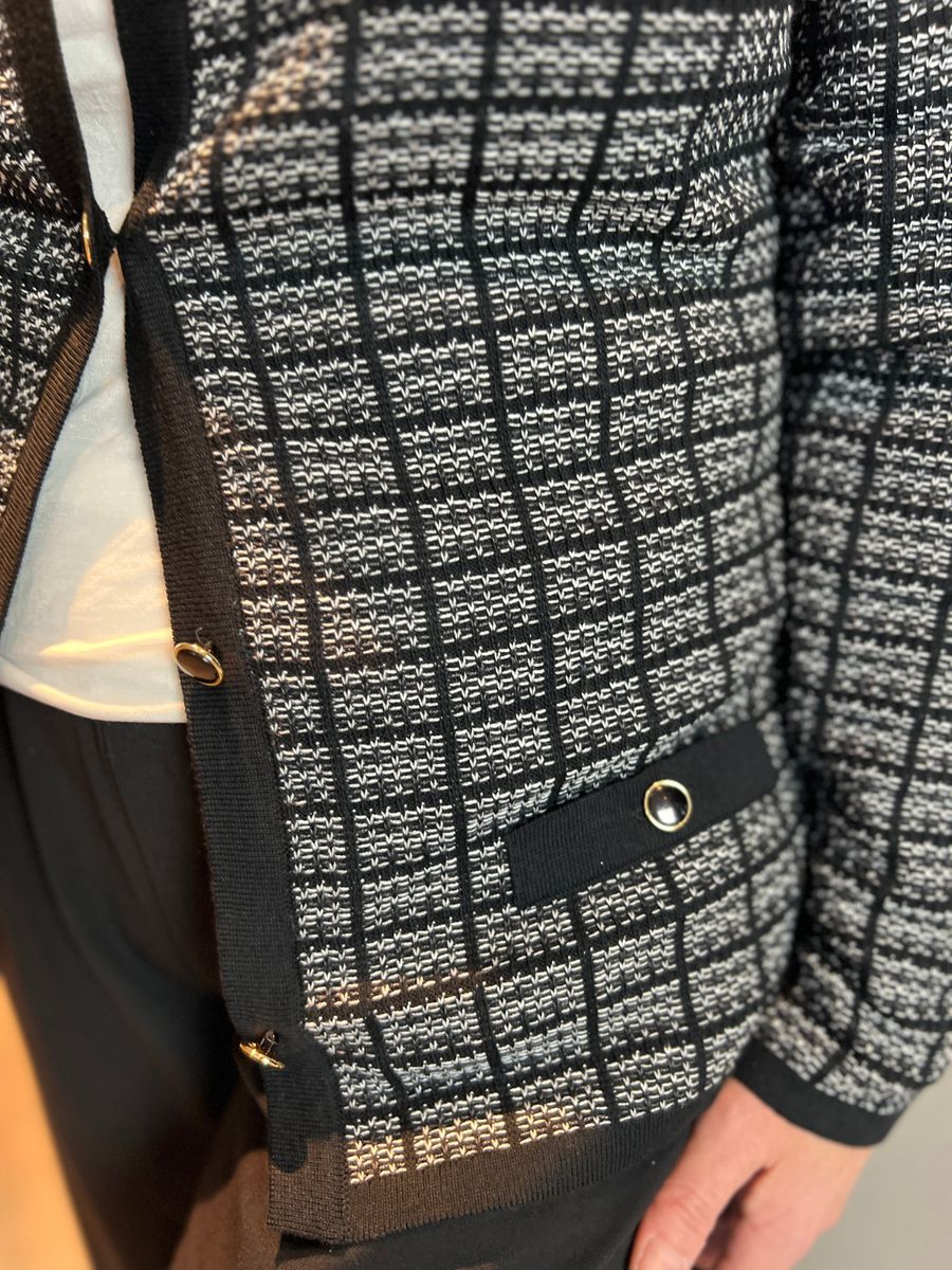 Kristin cardigan svart jacquard