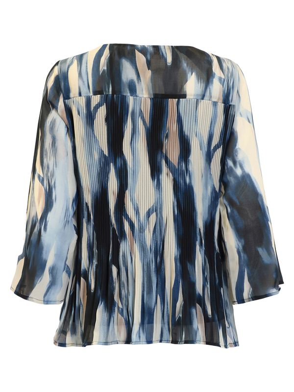 Lisen chiffonbluse blå batikk