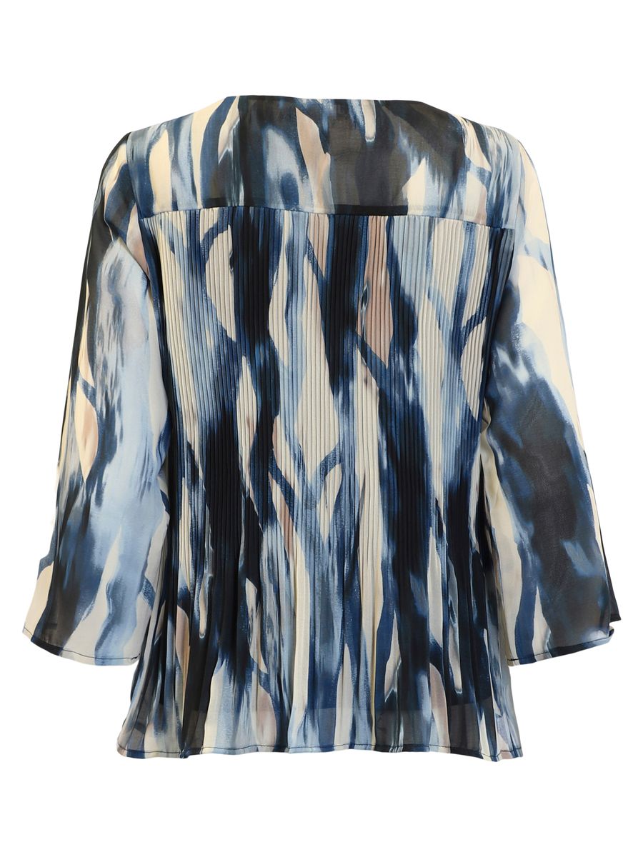 Lisen chiffonbluse blå batikk