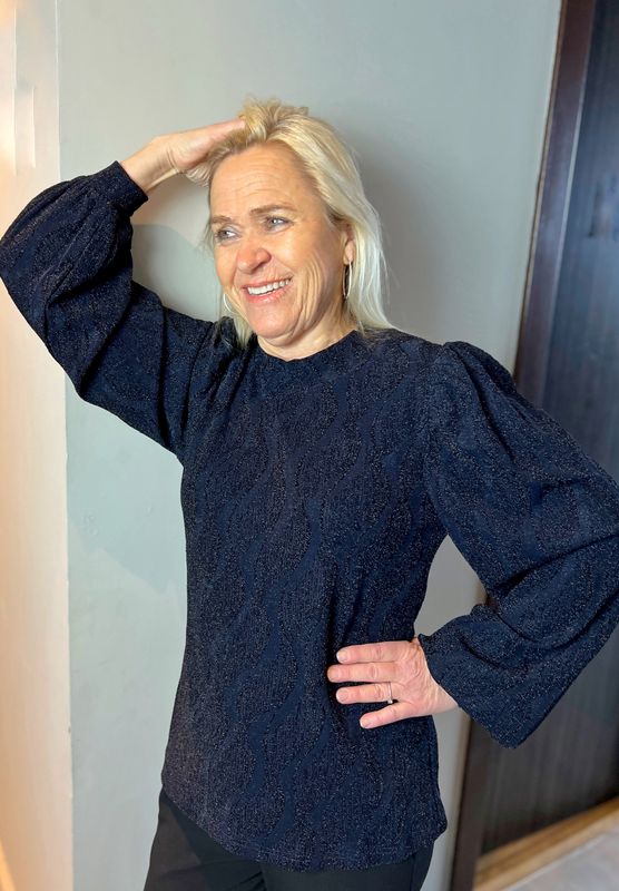 Line glittertopp mørk blå