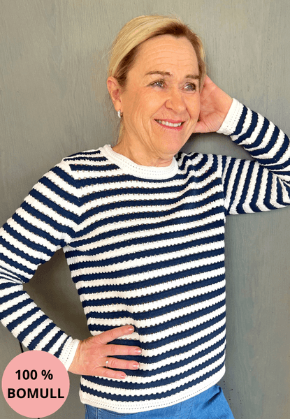 Hovedbilde Lisen bomullsgenser blå stripe