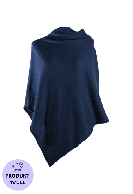 Hovedbilde Poncho med ull jeansblå