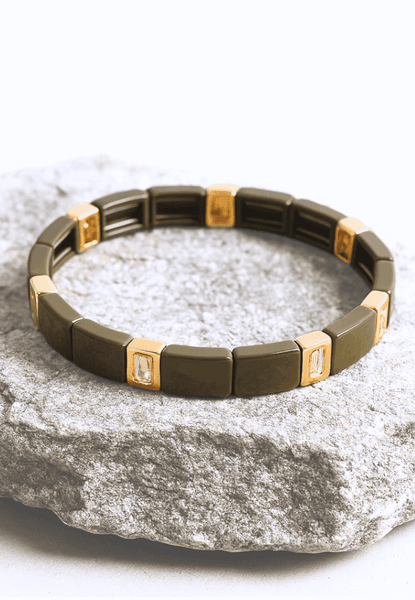 Hovedbilde Emaljert armbånd oliven/gull