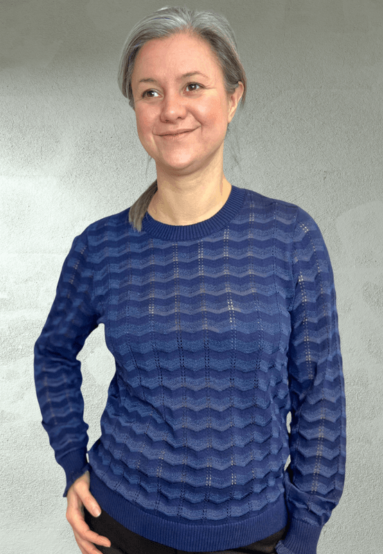 Trine genser blå bølge