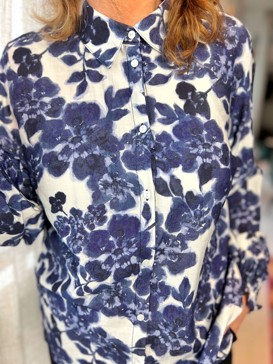 Aud bluse blå anemone