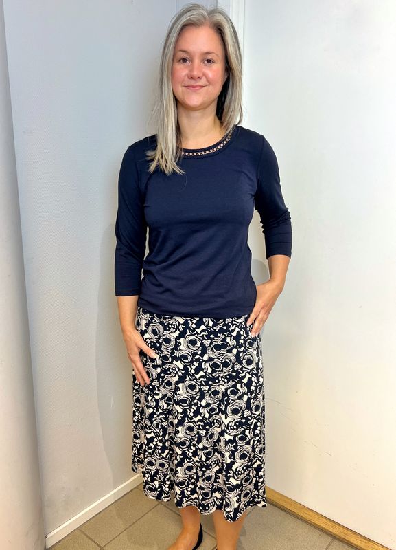 Susanne skjørt blå blomst