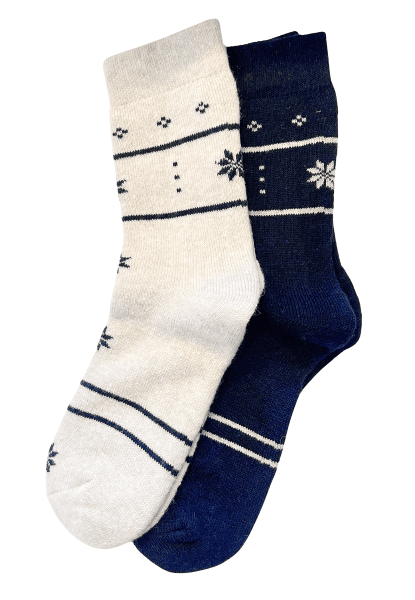 Nordisk ullsokk 2 pack marine/beige melert