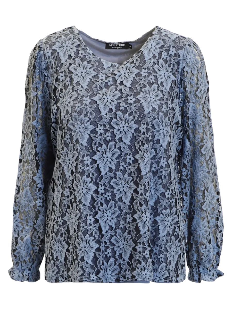 Helga bluse isblå blonde