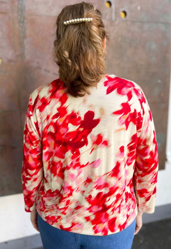 Lisen topp rosenrød batikk
