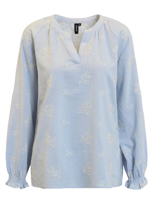 Tonje bluse lys blå broderi