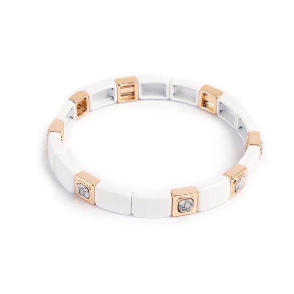 Hovedbilde Emaljert armbånd hvit marmor