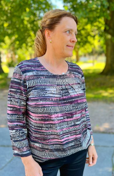 Hovedbilde Gry topp burgunder stripe