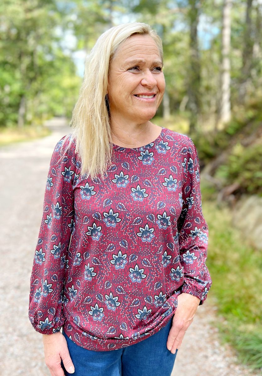 Aud topp burgunder blomst