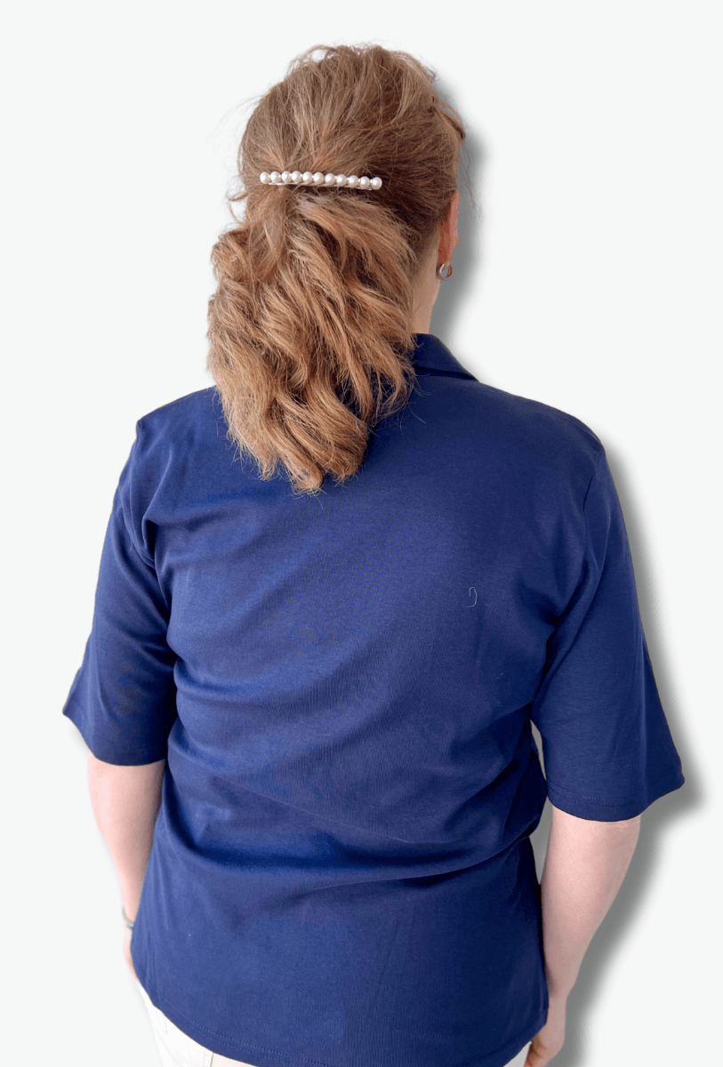 Inger t-shirt med krage blå