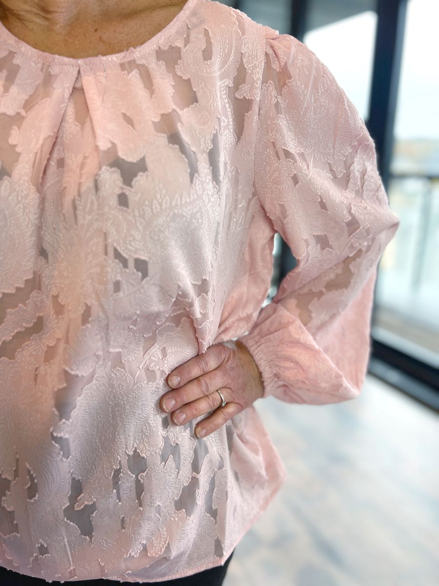 Line bluse rosa struktur