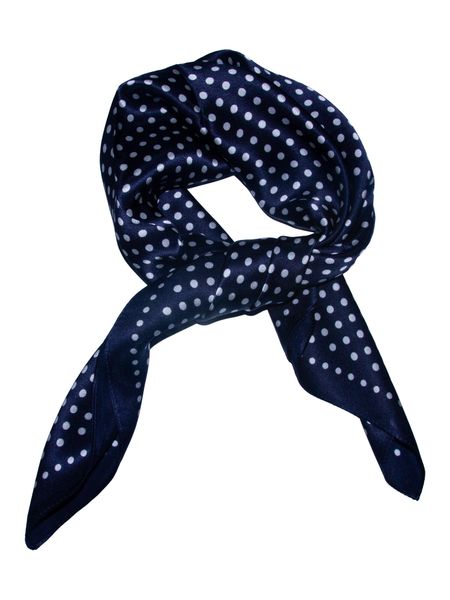 Hovedbilde Skjerf prikket blå silke