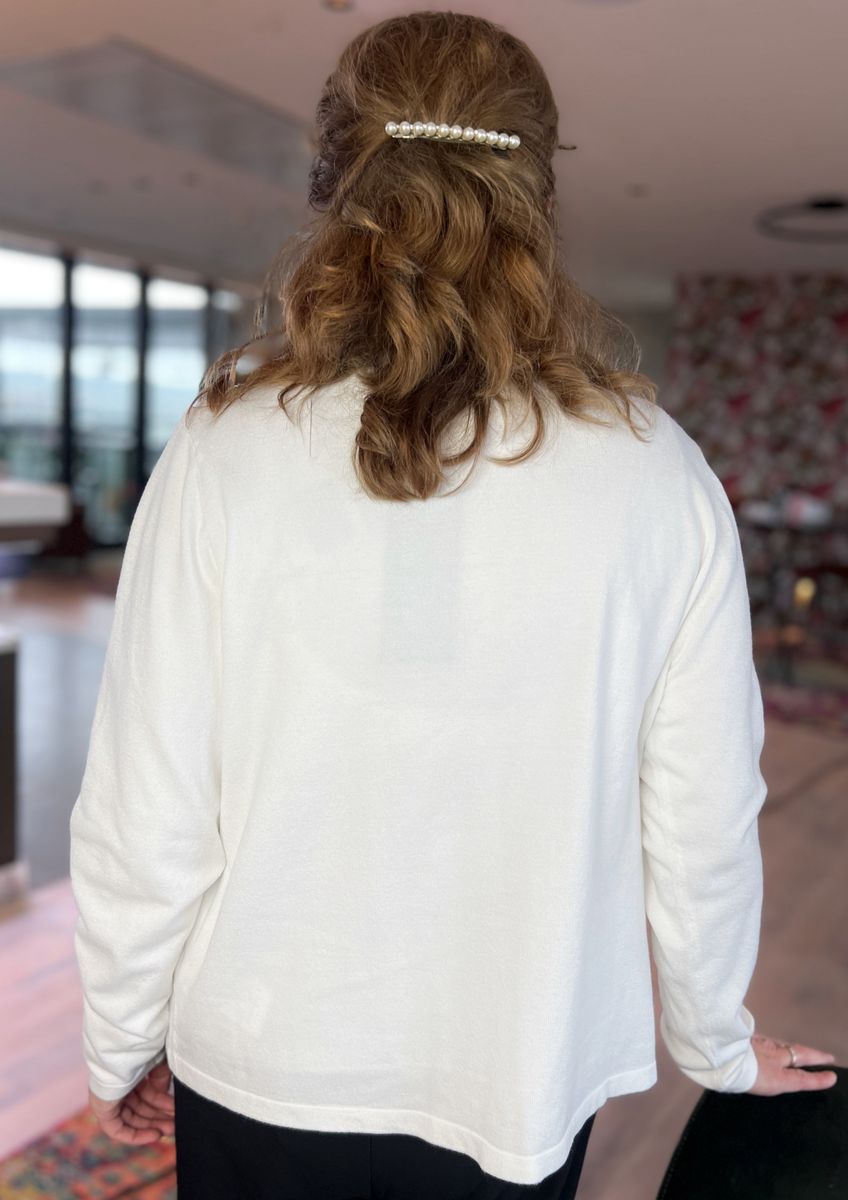 Helga cardigan kremhvit perle