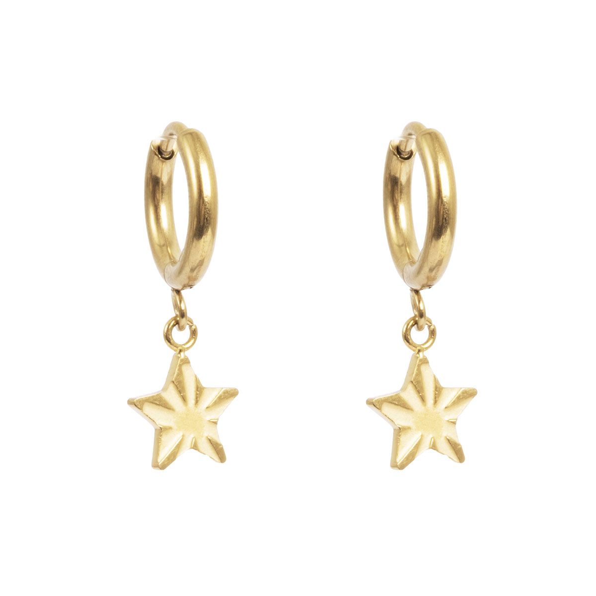 Små øreringer m/ stjerne gull