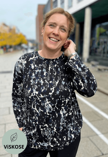 Hovedbilde Stine topp blomster svart