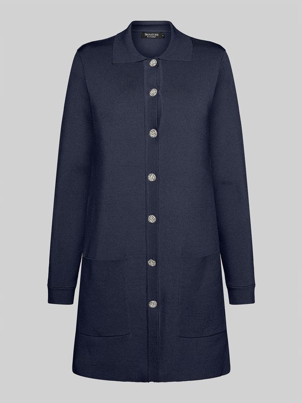 Sølvi lang cardigan marine